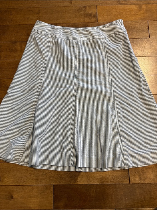Talbots Dresses & Skirts - Cotton Talbots Blue and White Pinstripe A-Line Skirt